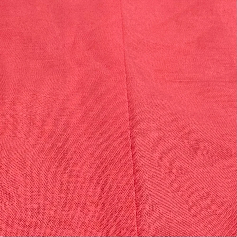 NWOT LOFT Size 12 Coral Linen-Viscose Blend Straight Pants Pockets - Picture 7 of 9